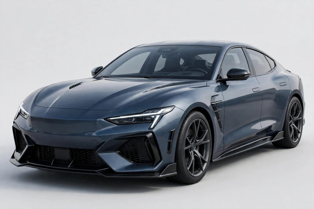 Illustration of a modern four-door sports sedan