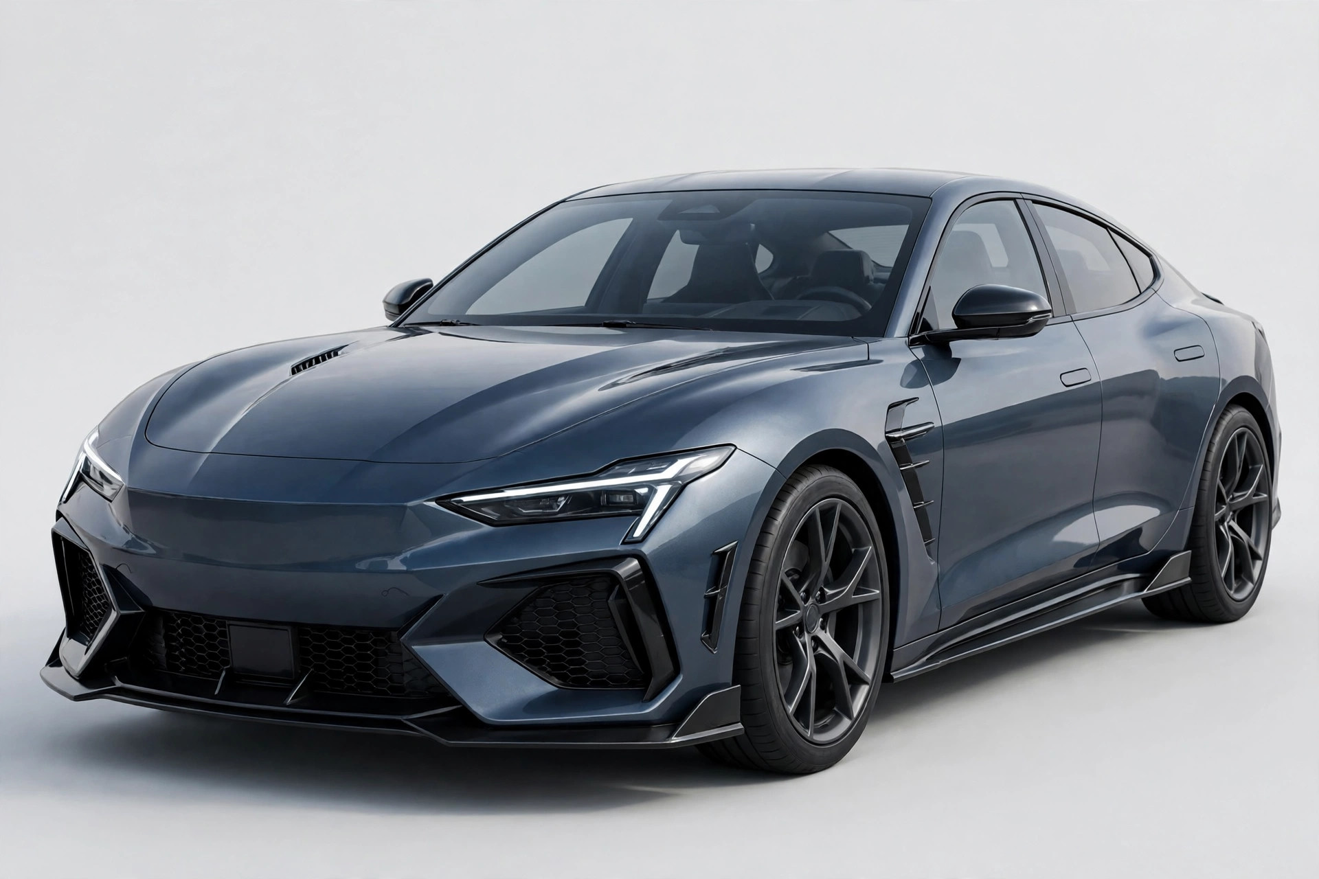 Illustration of a modern four-door sports sedan